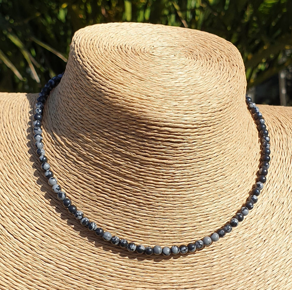 Thumbnail: Snowflake Obsidian necklace 