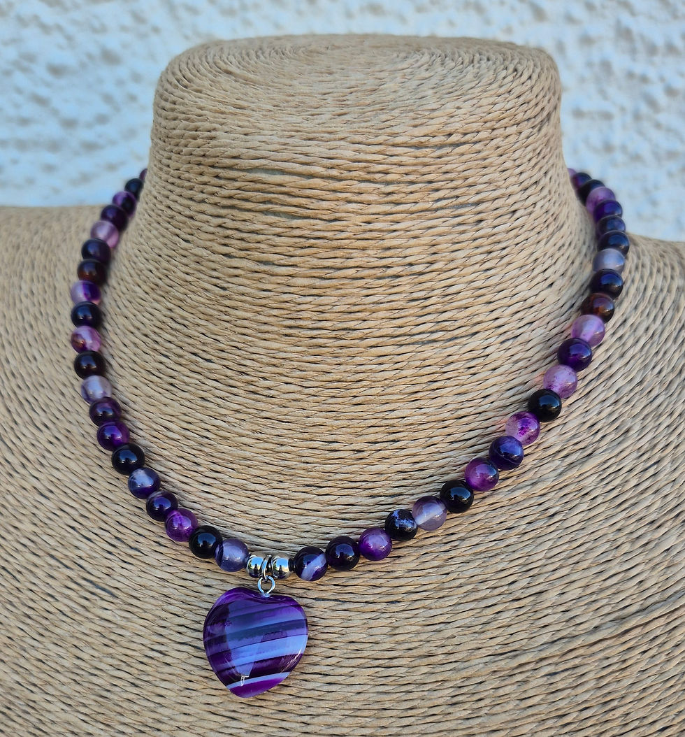 Thumbnail: Purple Agate heart Necklace 