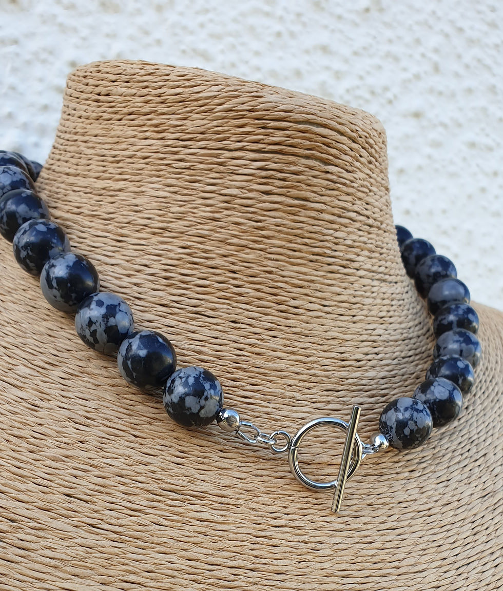 Thumbnail: Snowflake Obsidian necklace 