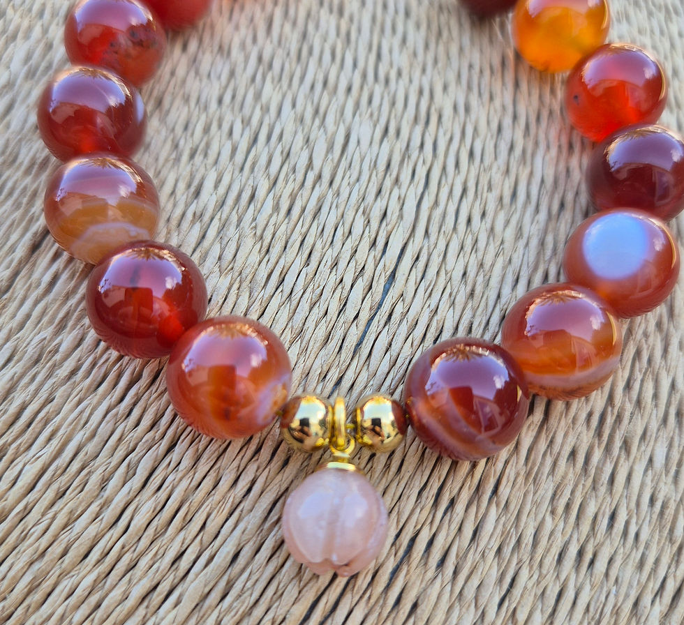 Thumbnail: Carnelian Pumpkin Bracelet Halloween 