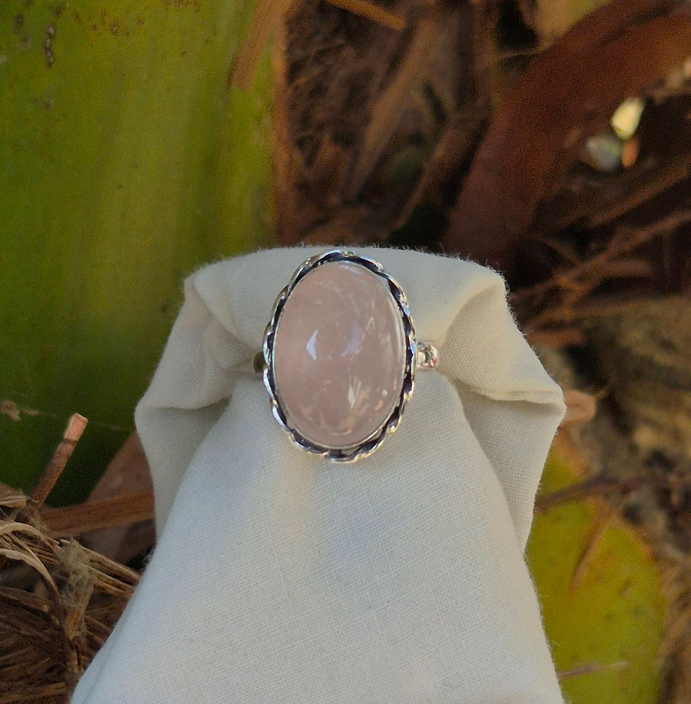 Thumbnail: Rose Quartz Ring Size Q