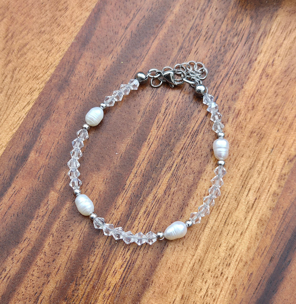 Thumbnail: Freshwater Pearl Bracelet clear