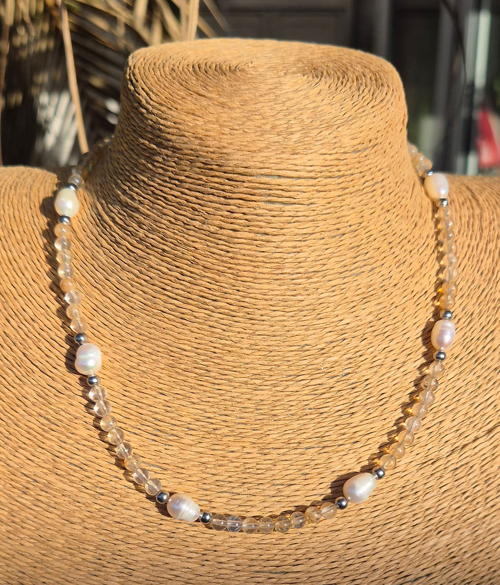 Thumbnail: Citrine Freshwater Pearl Necklace 