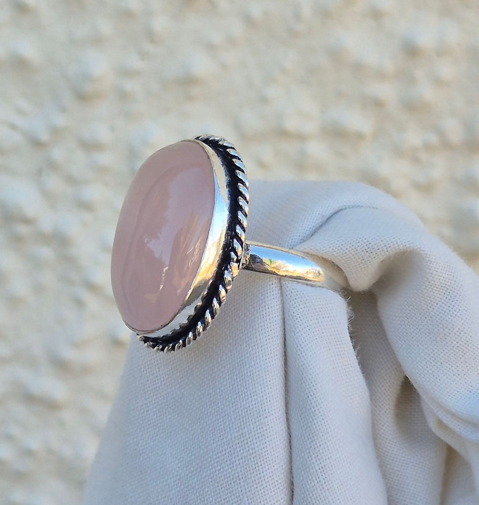 Thumbnail: Rose Quartz Ring Size O
