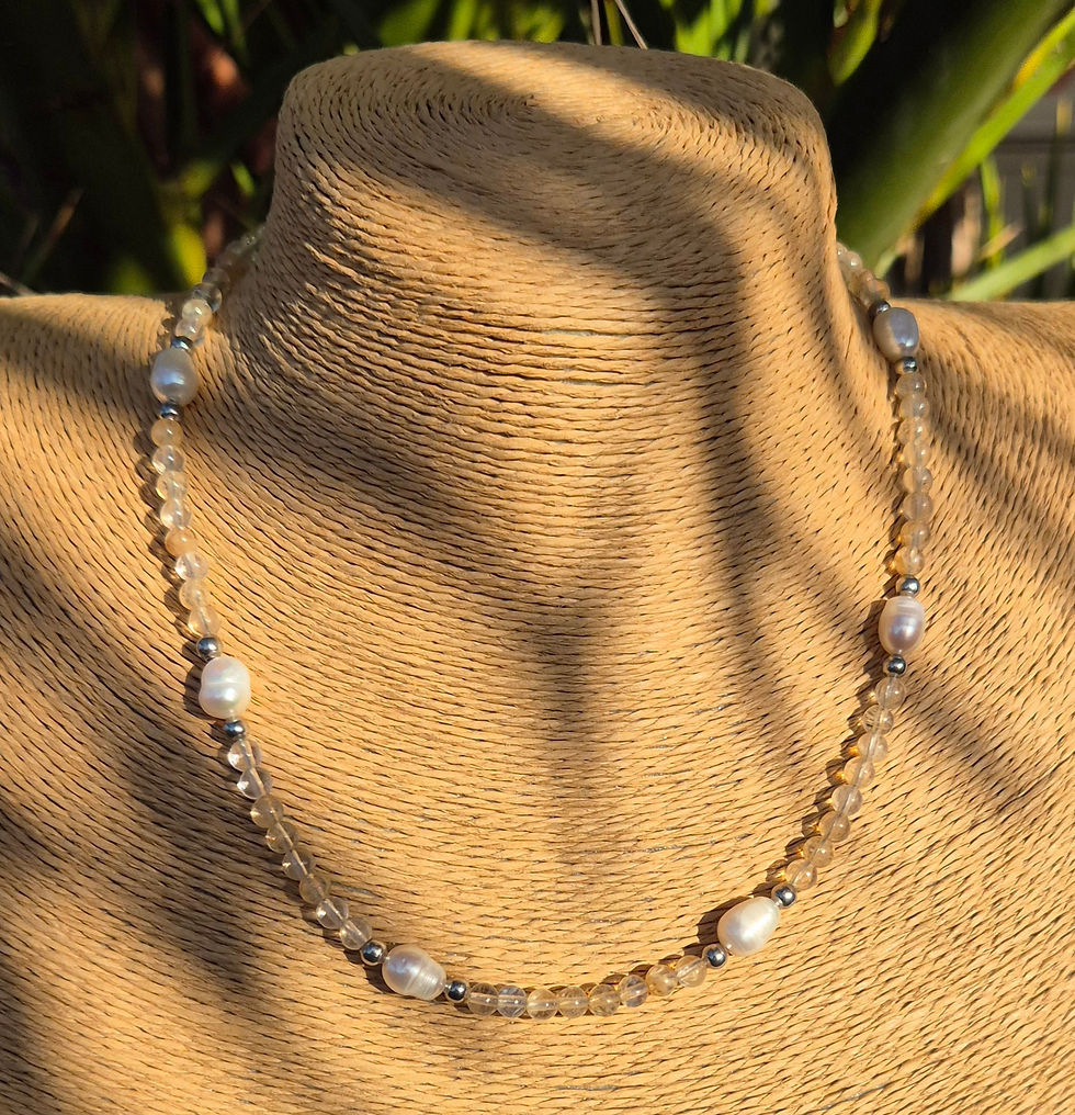 Thumbnail: Citrine Freshwater Pearl Necklace 