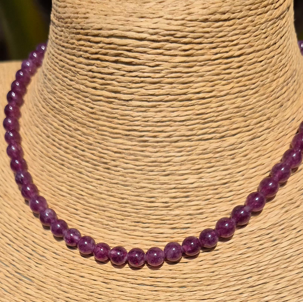 Thumbnail: Lepidolite Necklace Choker ~ SILVER 
