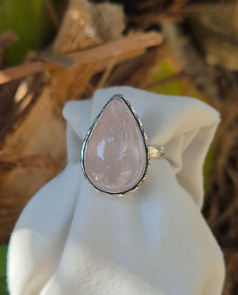 Thumbnail: Rose Quartz Ring Size Q