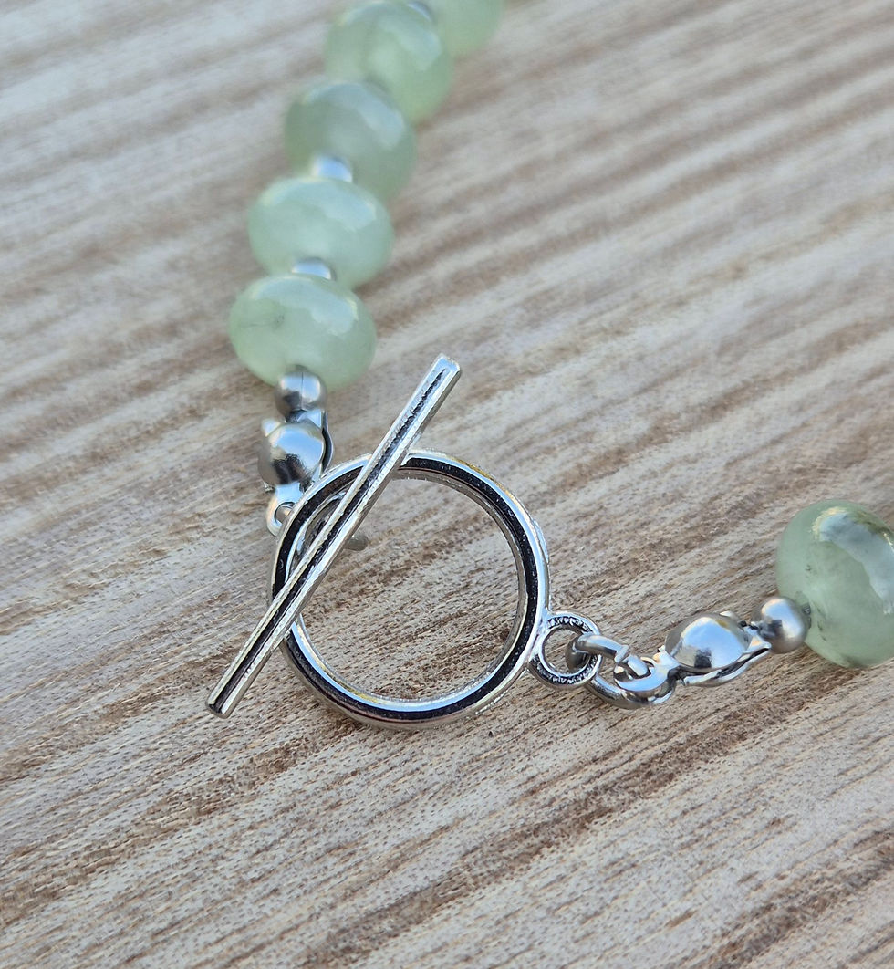 Thumbnail: Prehnite Bracelet ~ SILVER 
