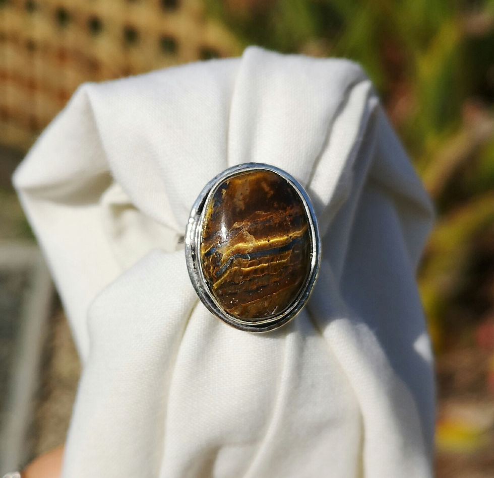 Thumbnail: Tigers eye ring size P 
