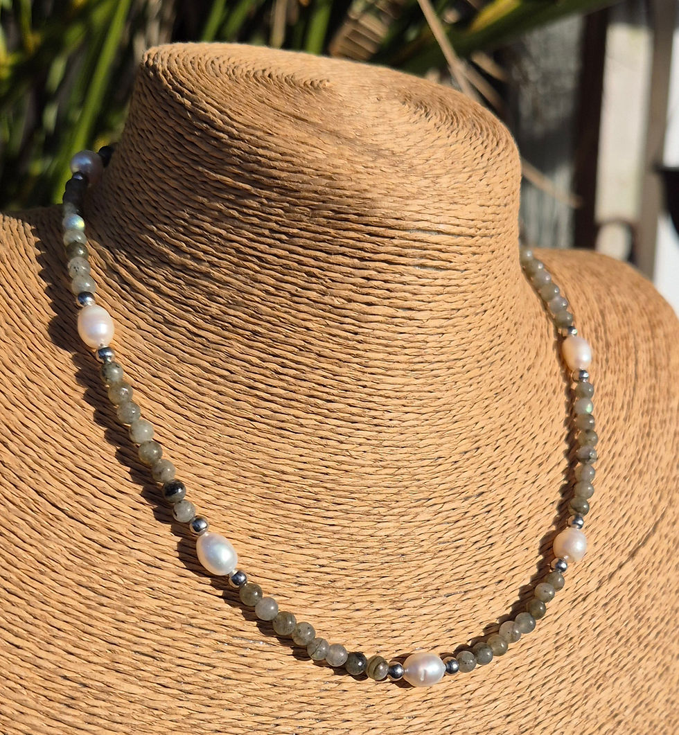 Thumbnail: Labradorite Freshwater Pearl Necklace 