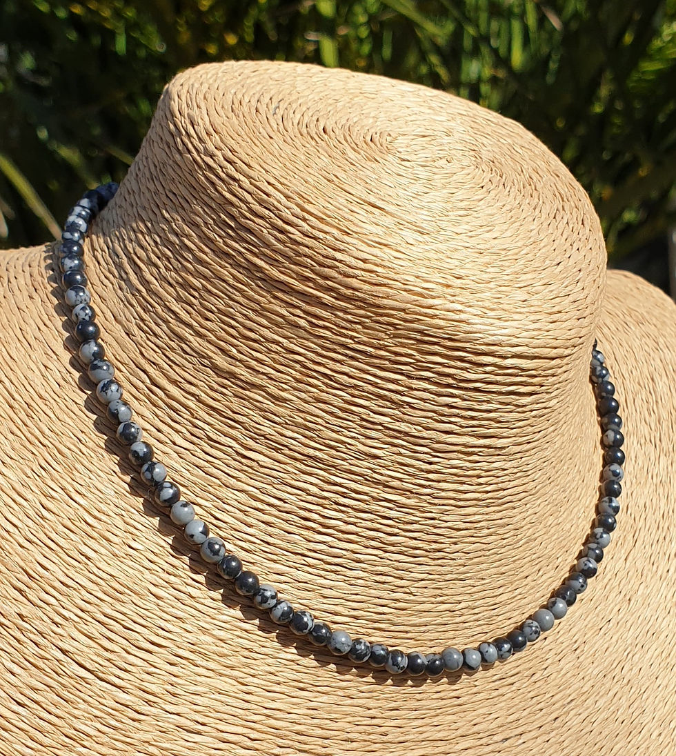 Thumbnail: Snowflake Obsidian necklace 