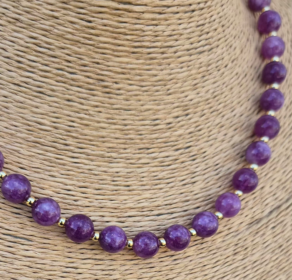 Thumbnail: Lepidolite Necklace ~ GOLD