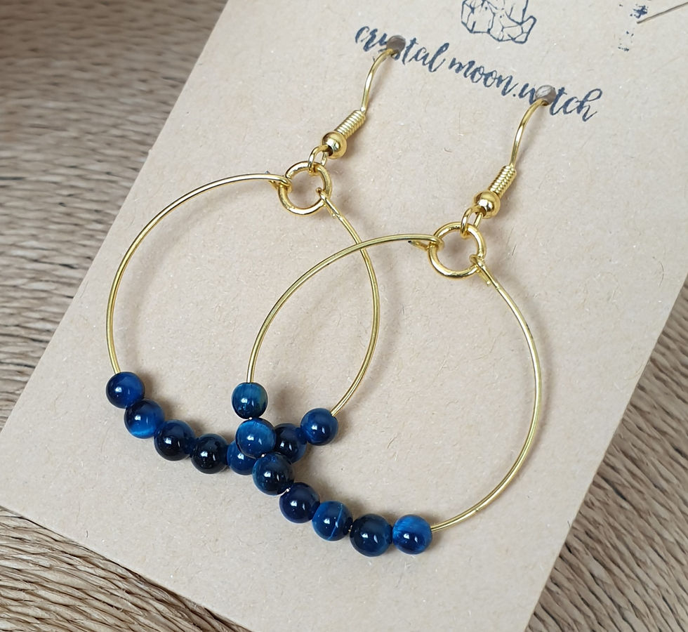 Thumbnail: Blue Tigers eye earings 