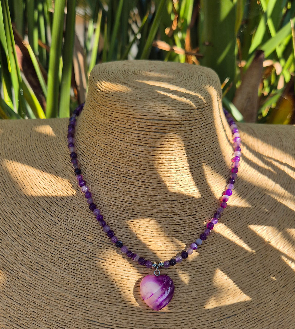 Thumbnail: Purple Agate heart Necklace 