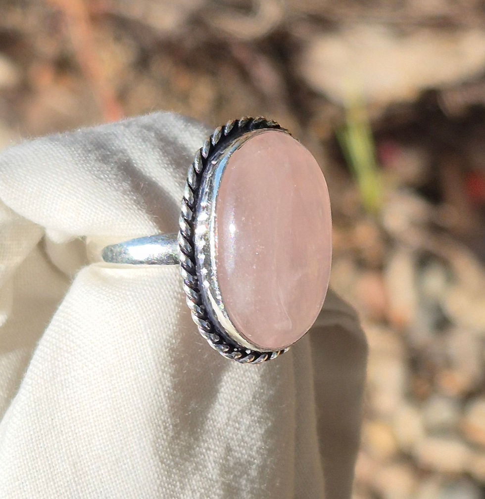 Thumbnail: Rose Quartz Ring Size O