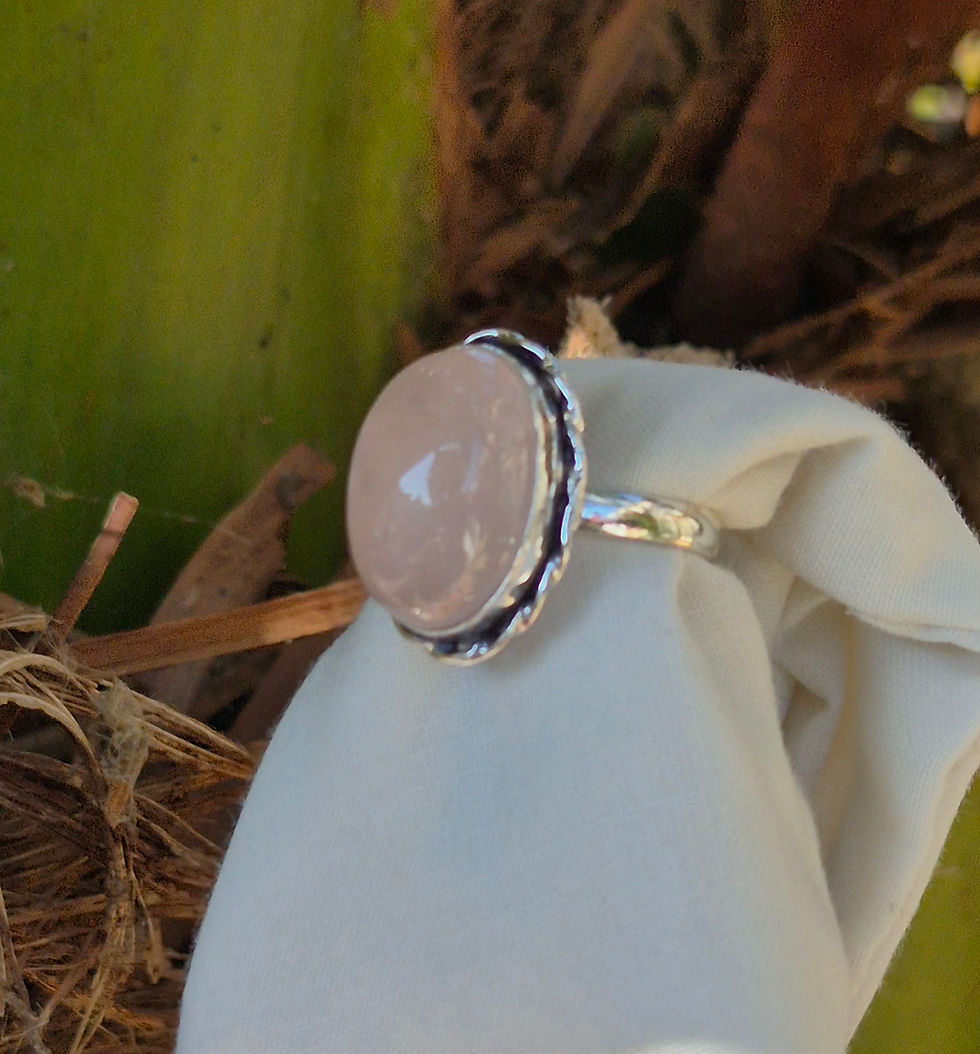 Thumbnail: Rose Quartz Ring Size Q