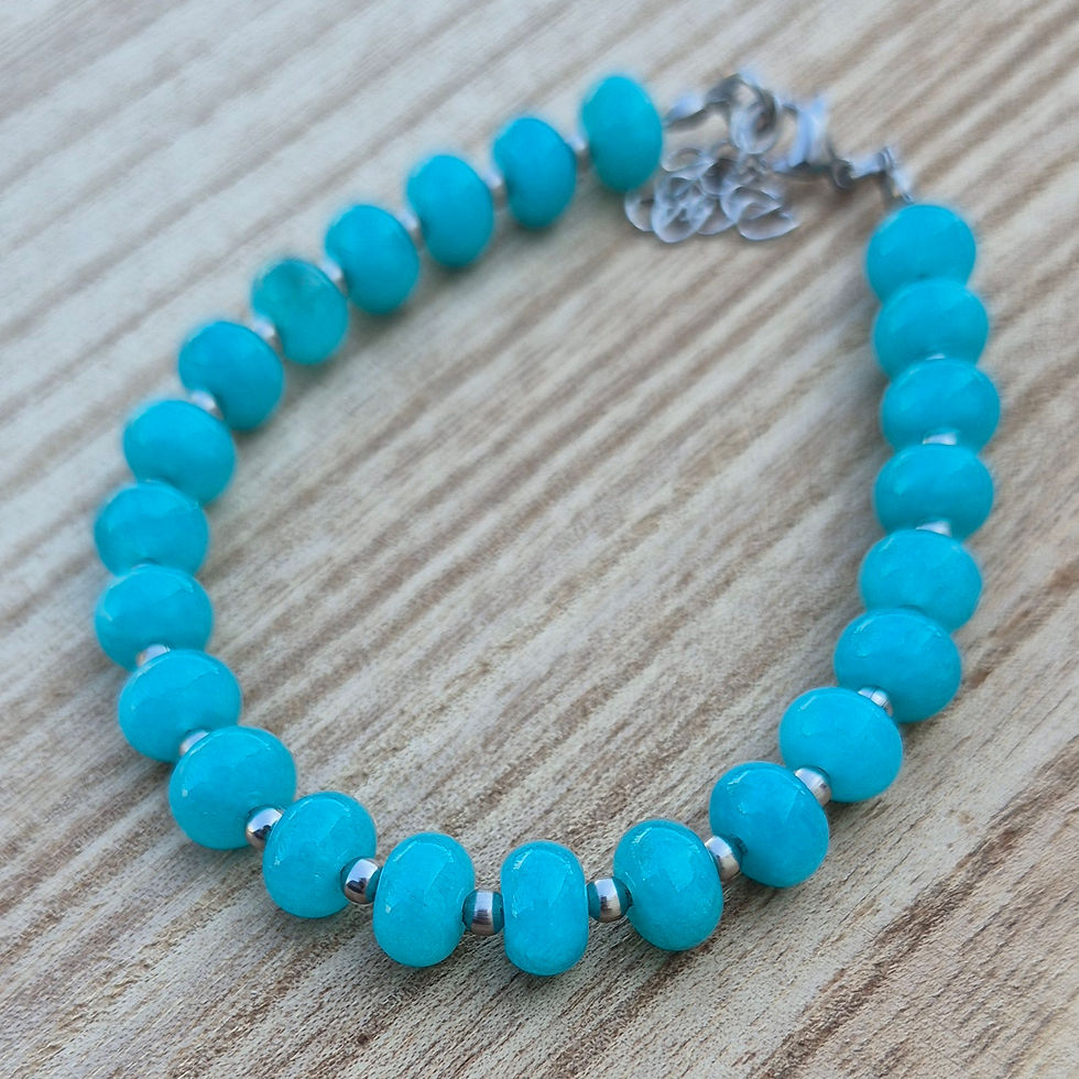 Thumbnail: Aqua Chalcedony Bracelet ~ SILVER