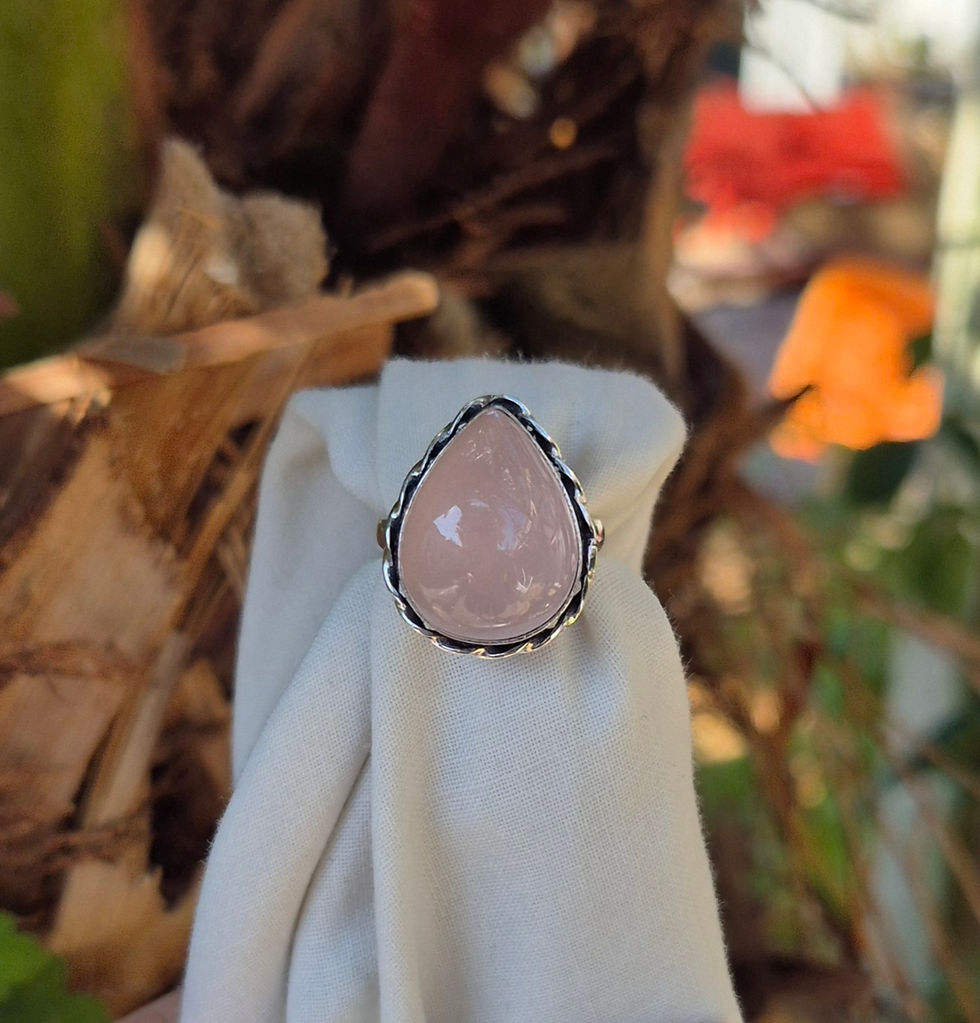 Thumbnail: Rose Quartz Ring Size Q