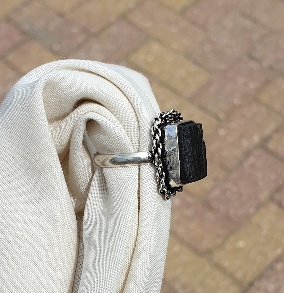 Thumbnail: Black Tourmaline ring size M