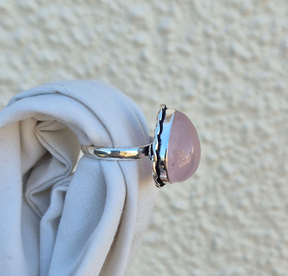 Thumbnail: Rose Quartz Ring Size Q