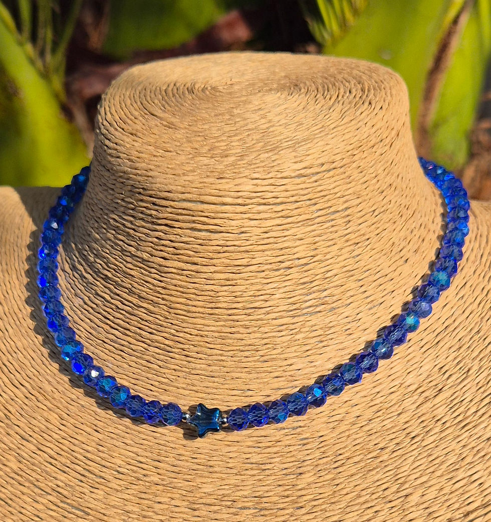 Thumbnail: Glass Crystal Star Necklace Choker 