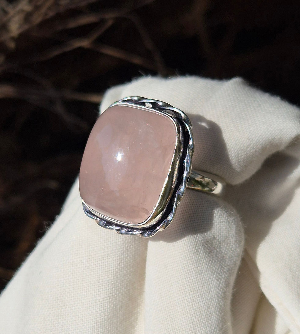 Thumbnail: Rose Quartz Ring Size O