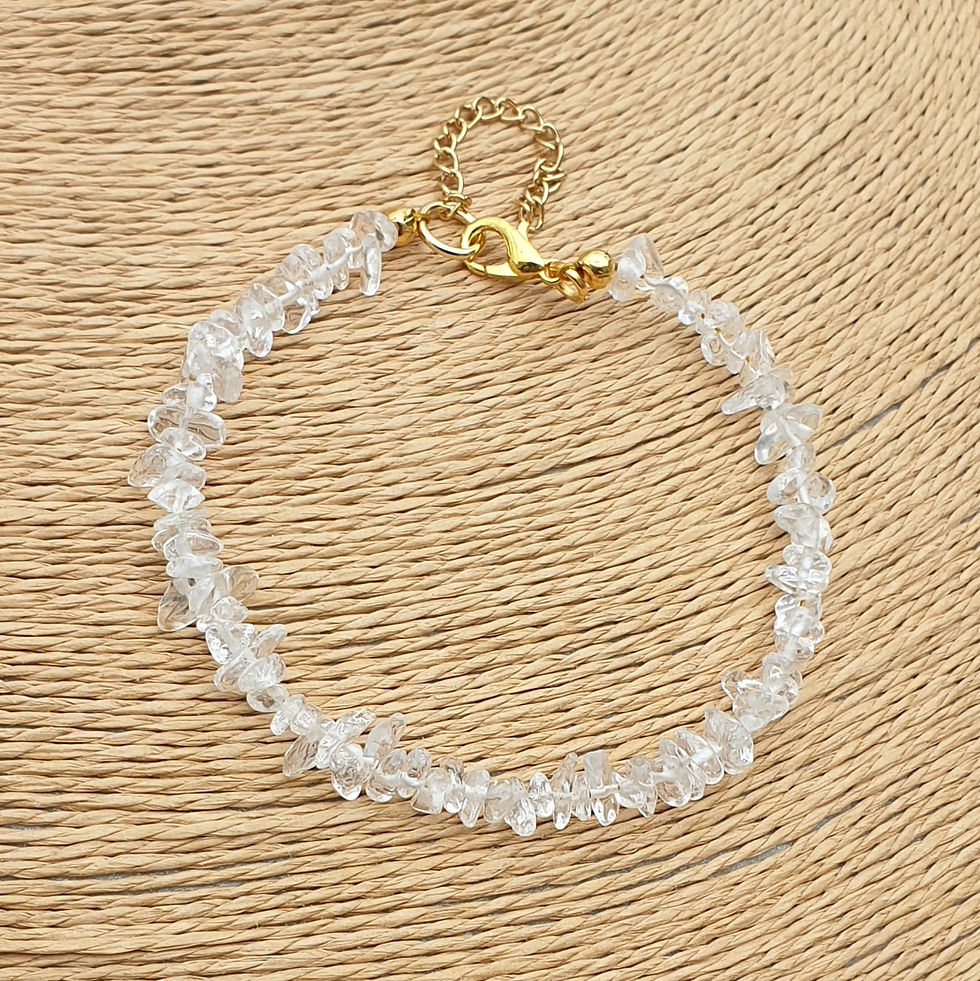 Thumbnail: Clear Quartz bracelet ~ GOLD 