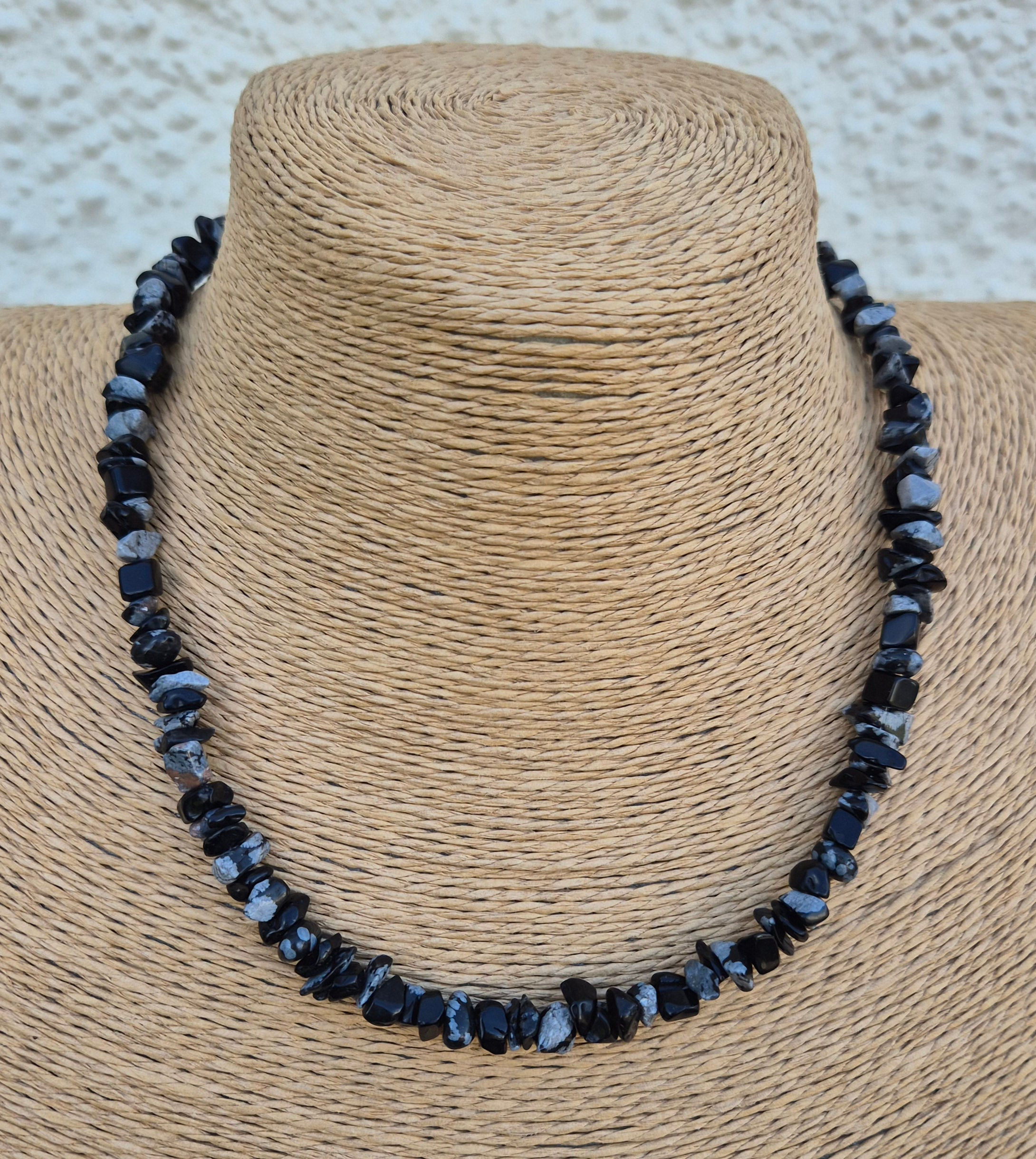 Snowflake Obsidian necklace 