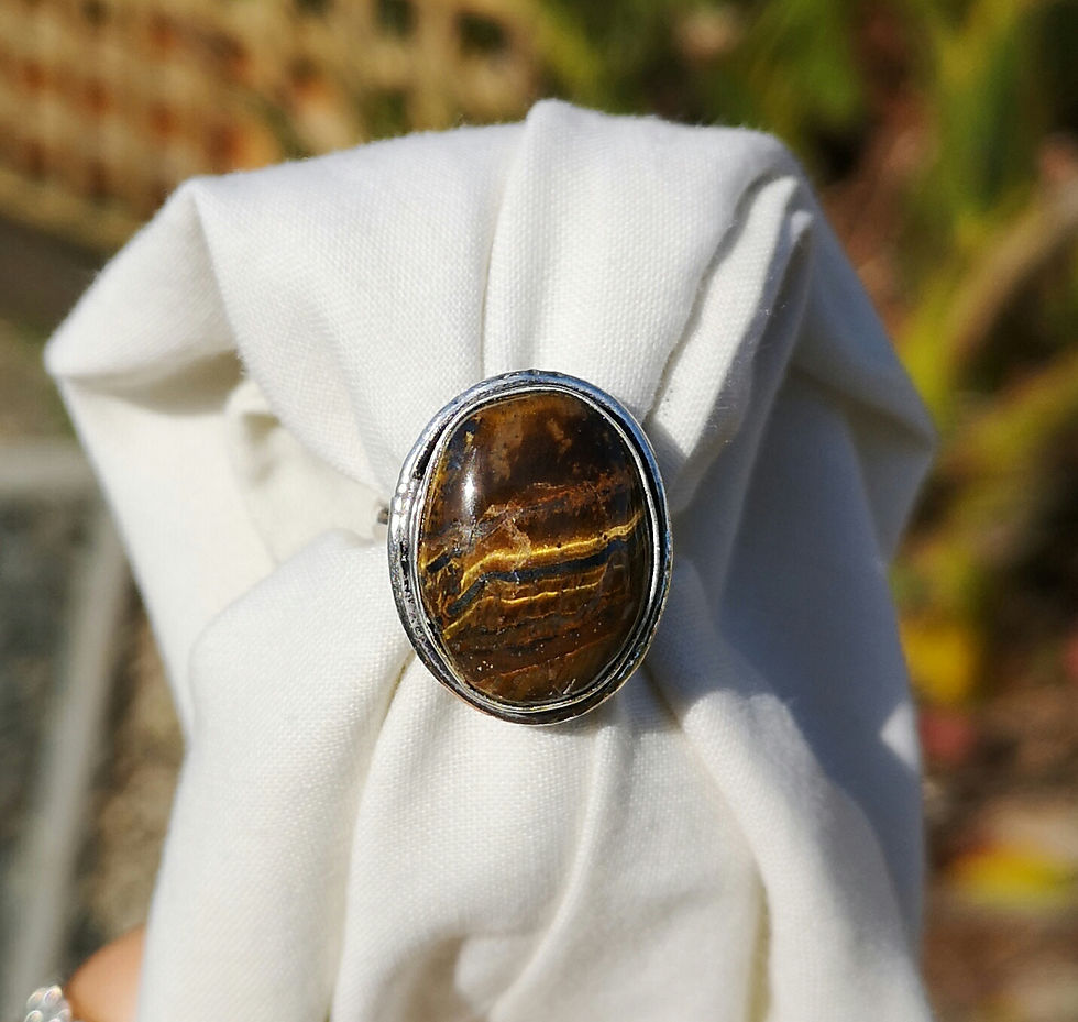 Thumbnail: Tigers eye ring size P 