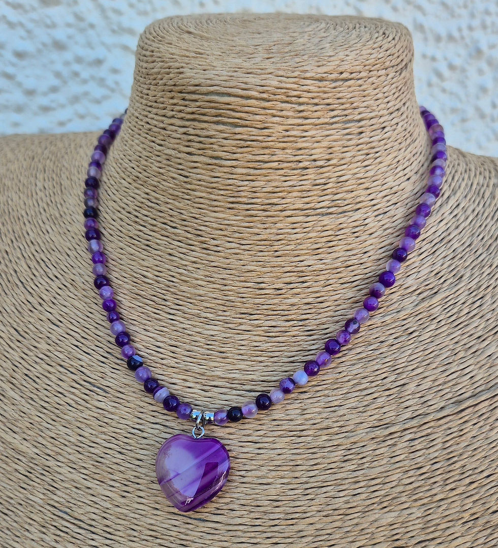 Thumbnail: Purple Agate heart Necklace 