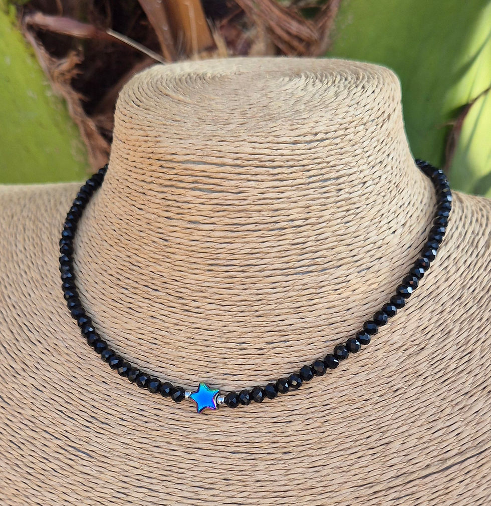 Thumbnail: Glass Crystal Star Necklace Choker 