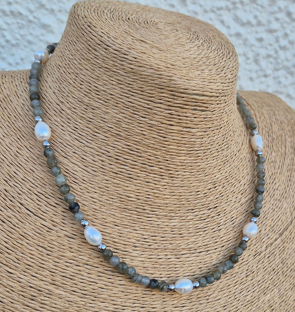 Thumbnail: Labradorite Freshwater Pearl Necklace 