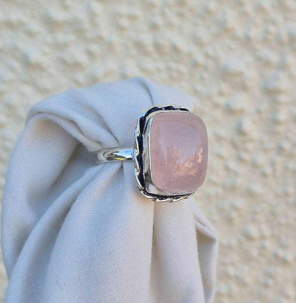 Thumbnail: Rose Quartz Ring Size O