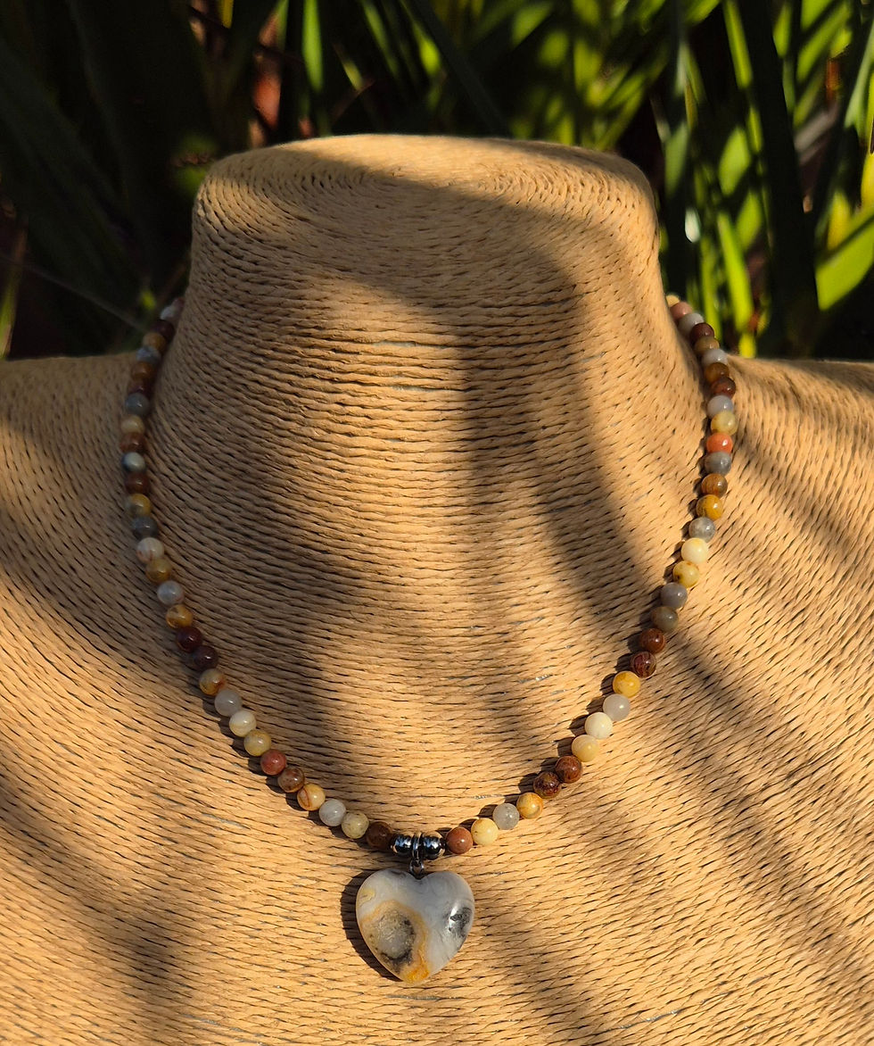 Thumbnail: Crazy Lace Agate heart Necklace