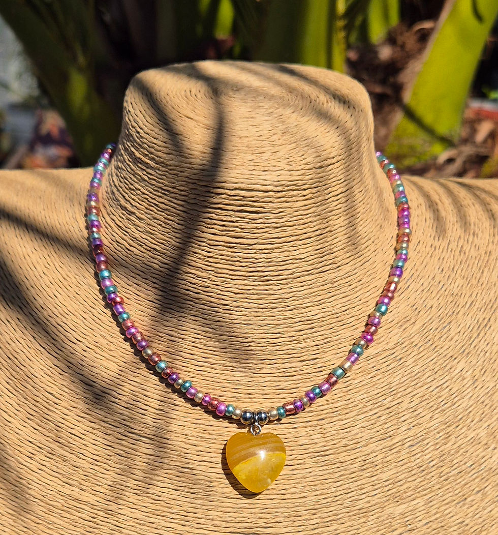 Thumbnail: Yellow Agate heart Necklace 