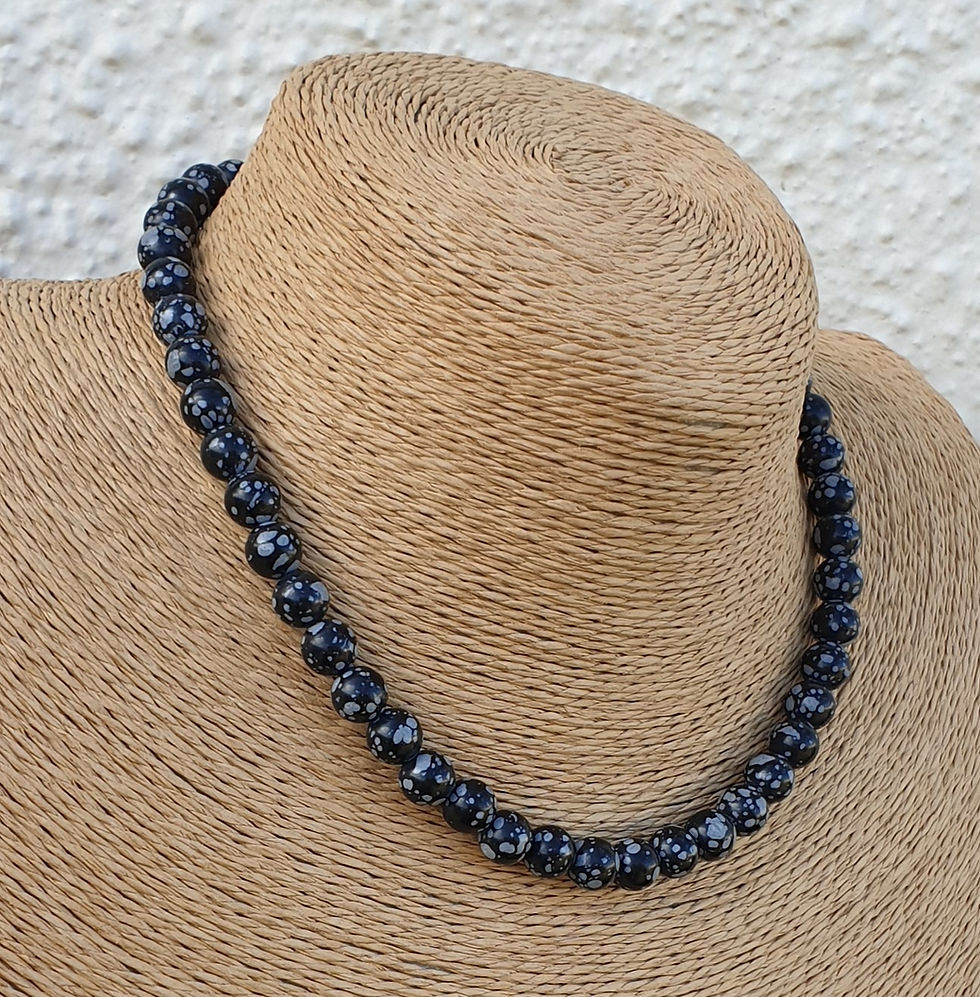 Thumbnail: Snowflake Obsidian necklace 