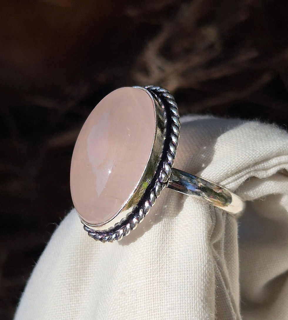 Thumbnail: Rose Quartz Ring Size Q