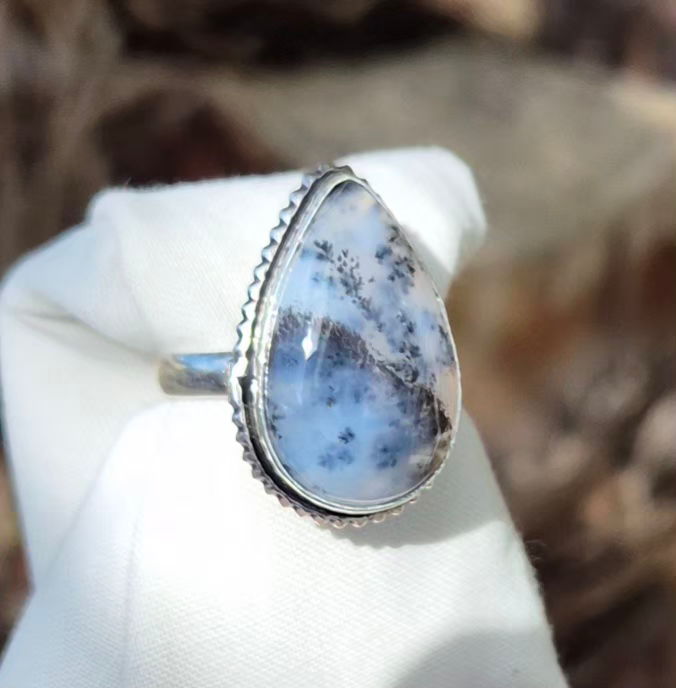 Thumbnail: Dendrite Opal ring Size Q