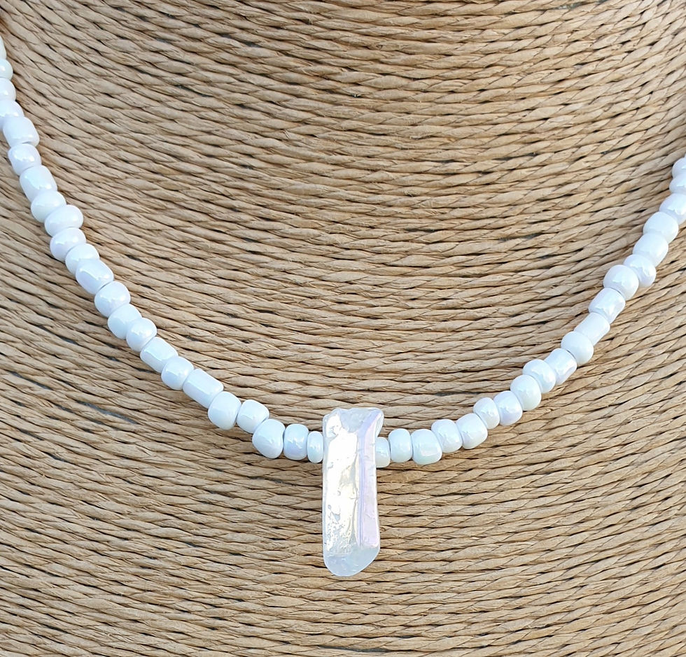 Thumbnail: Angel Aura Quartz necklace WHITE 