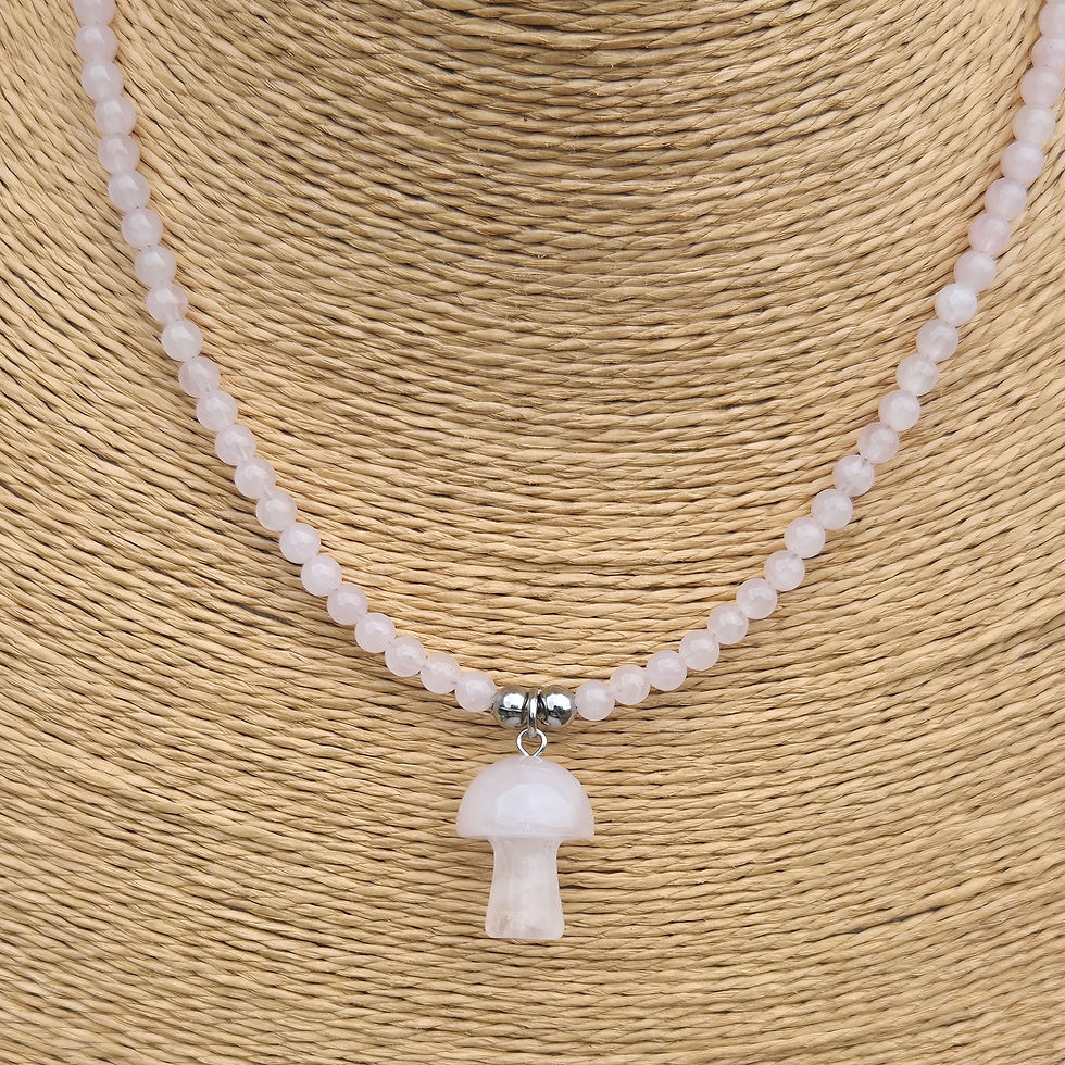 Thumbnail: Rose Quartz Mushroom Necklace 