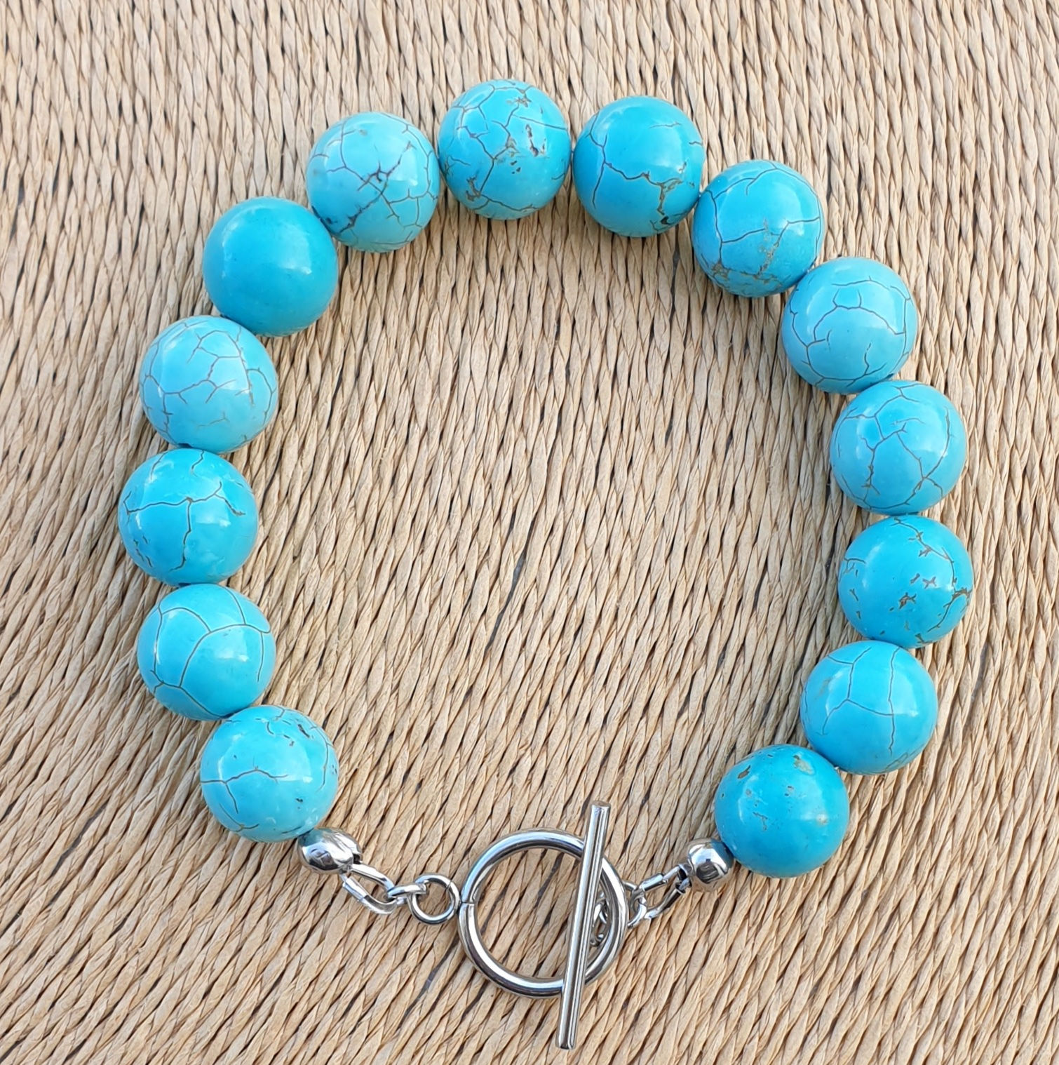 Turquoise Howlite bracelet ~ SILVER 