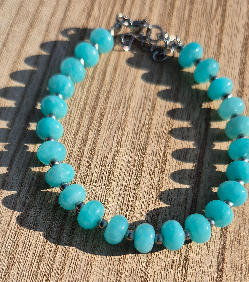 Thumbnail: Aqua Chalcedony Bracelet ~ SILVER 