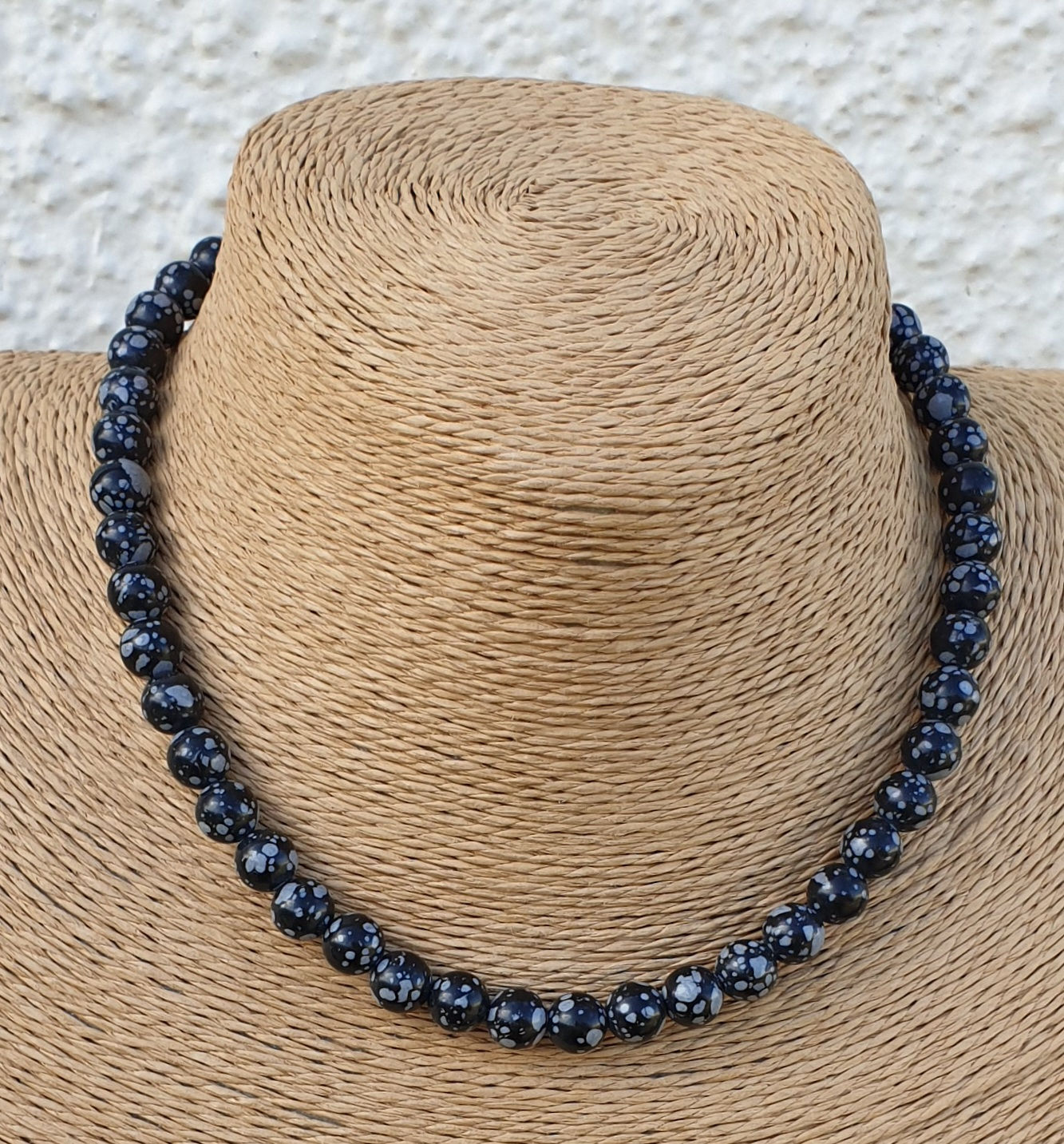 Snowflake Obsidian necklace 