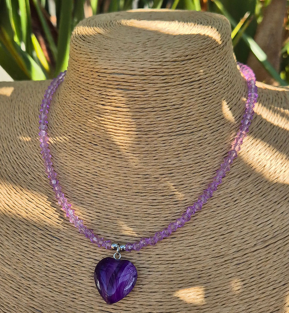 Thumbnail: Purple Agate heart Necklace 
