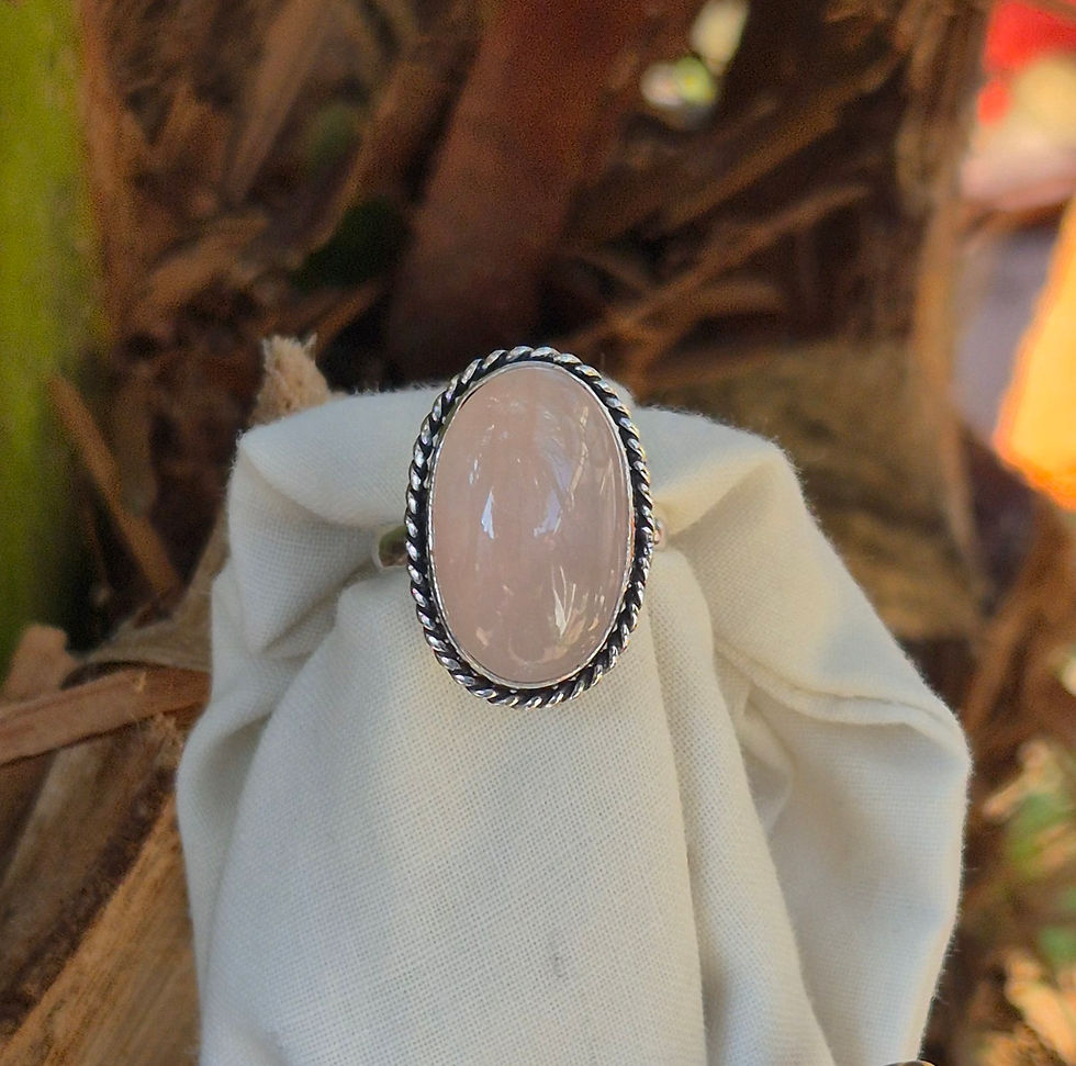 Thumbnail: Rose Quartz Ring Size O