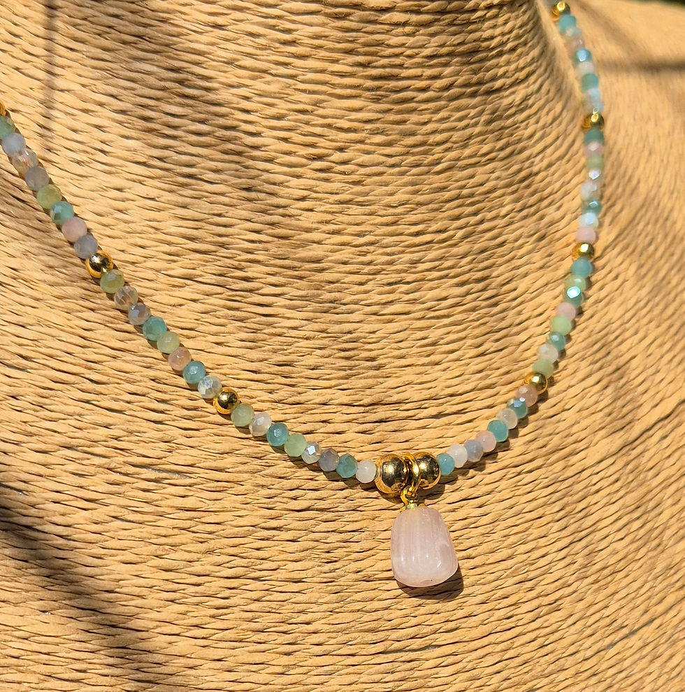 Thumbnail: Morganite Pumpkin Necklace Halloween 
