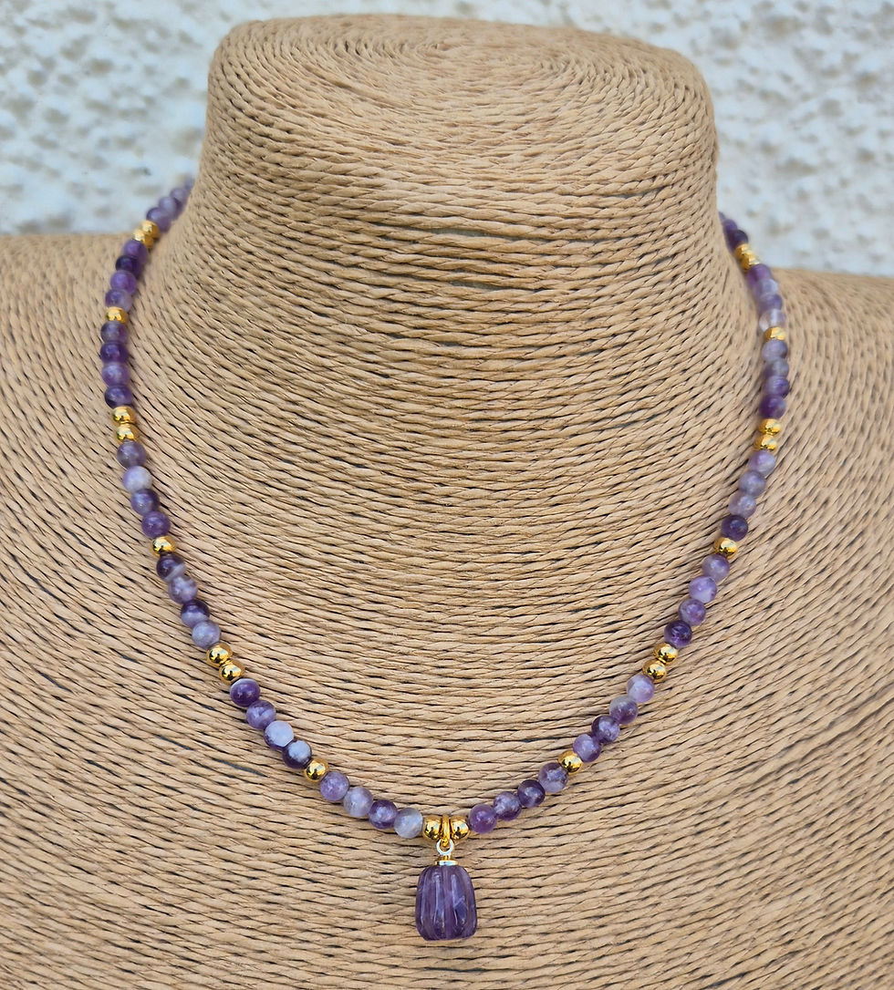 Thumbnail: Amethyst pumpkin necklace Halloween 