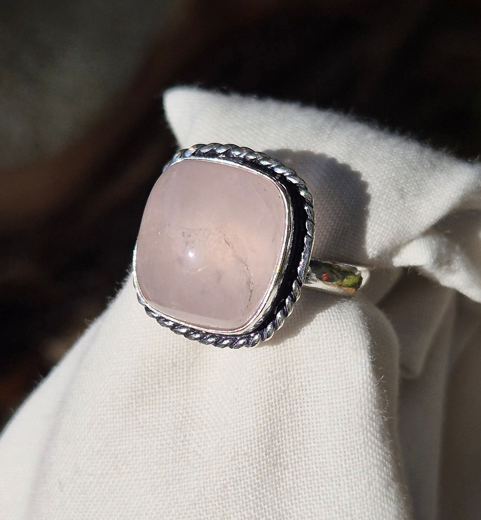 Thumbnail: Rose Quartz Ring Size O