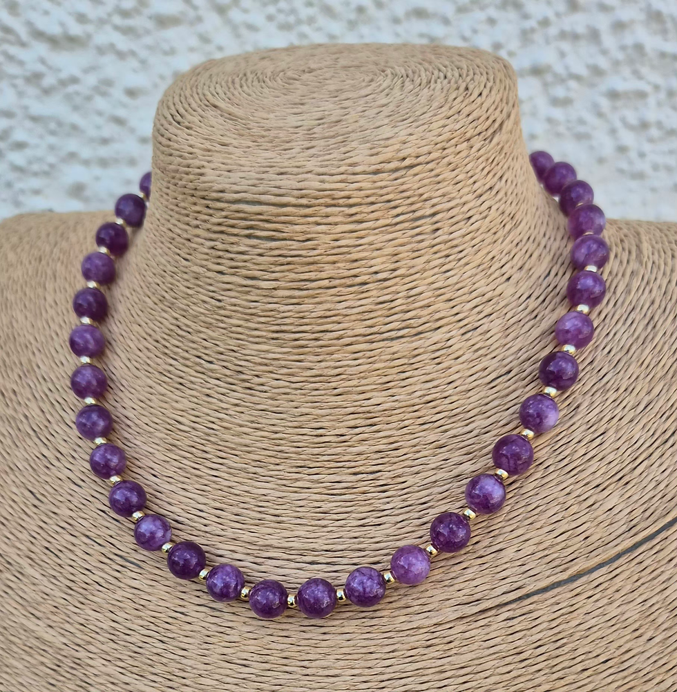 Thumbnail: Lepidolite Necklace ~ GOLD