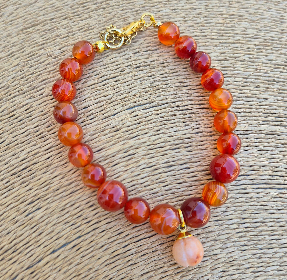 Thumbnail: Carnelian Pumpkin Bracelet Halloween 